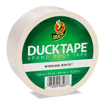 Shurtech Brands Duck  Colored Duct Tape, 1.88"W x 20 yds - 3" Core - White 1265015